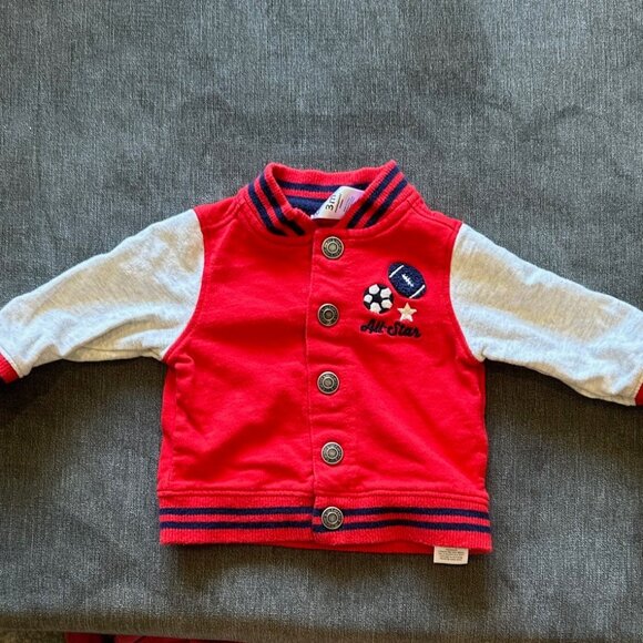 Carter's All-Star Red Varsity Jacket, Size 3 Months - Picture 1 of 5
